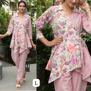 มาใหม่ล่าสุดผู้หญิงผ้าฝ้าย co ord ชุดอินเดียพิมพ์ kaftan ชุดชาติพันธุ์สําหรับสตรี - Product Image 2