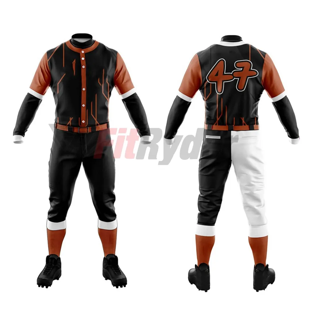 Camisetas y pantalones de béisbol con impresión por sublimación personalizada, conjuntos de ropa deportiva al por mayor, uniforme de béisbol transpirable para hombres, OEM