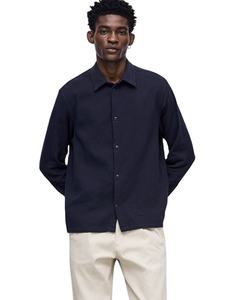 Chemise de haute qualité pour hommes coupe régulière douce légère froissée 100% coton solide marque personnalisée vêtements de confort à manches longues prix de gros - Product Image 1