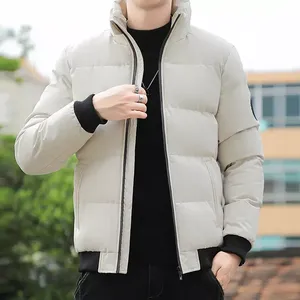 Veste d'hiver pour homme de haute qualité, personnalisée, décontractée, coupe-vent, rembourrée de coton, vêtements d'extérieur, chaude, couleur unie - Product Image 3