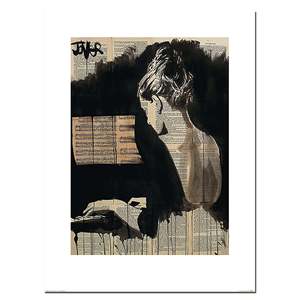 Impresión Art Deco de Loui Jover 'Her Sonata' en Papel Enmarcado para Colgar en la Pared de la Oficina o Sala de Estar - Product Image 1
