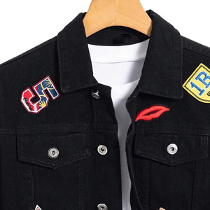 Veste d'hiver respirante de haute qualité pour homme en toile à col montant fin avec logo frontal, vente en gros - Product Image 4