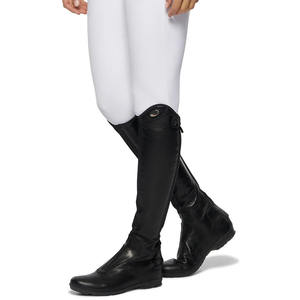 Chaps d'équitation en cuir véritable souple de qualité supérieure, style western, confortables, personnalisables, avec sangle et fer à cheval - Product Image 2