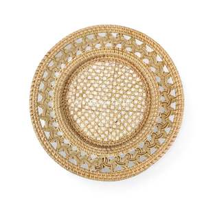 Assiette de présentation en rotin naturel durable, fabriquée à la main au Vietnam, pour une utilisation sur la table à manger et un style de table écologique - Product Image 2