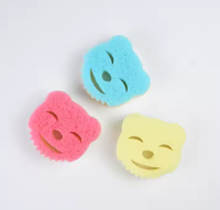 Coton doux réutilisable durable pour gommage, éponge lavable en acier en forme de visage souriant de papa pour le nettoyage quotidien de la cuisine durable