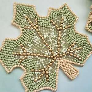 Light Green Tortoise Shape Handmade <b>Glass</b> Beads <b>Coaster</b> for Table Decoration - Product Image 6