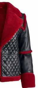 Veste en cuir pour femme de haute qualité, écologique, hiver, cuir luxueux, boutons, fermeture éclair - Product Image 3