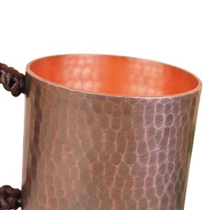 แก้วน้ำทองแดงแท้ทำมือ พรีเมียม เป็นมิตรกับสิ่งแวดล้อม ลายตอกแบบเรียบง่าย ความจุขนาดใหญ่ สำหรับสุขภาพแบบดั้งเดิม ขายส่ง - Product Image 5