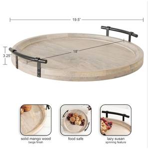 Plateau polyvalent en bois de manguier rustique de 12 pouces Plateau décoratif de ferme pour la maison, la cuisine, les événements, le service et l'utilisation du plateau de bougeoir - Product Image 3