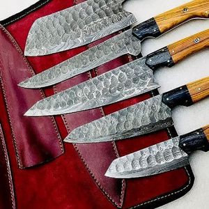 Vente en gros personnalisé OEM ODM Coutellerie Usine Couteau Damas Set de couteaux de chef en acier avec manche en palissandre pour set de couteaux de chef de cuisine - Product Image 3
