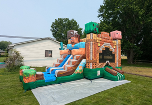 Combo château gonflable <span class=keywords><strong>Minecraft</strong></span>, château gonflable commercial avec toboggan pour enfants - Product Image 2
