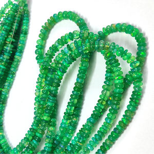 โอปอลสีเขียวอ่อนธรรมชาติ5X3มม.-4X2มม. Rondelle ลูกปัดเรียบ,ลูกปัดพลอยโอปอลธรรมดา,โอปอลเอธิโอเปีย17นิ้ว - Product Image 4