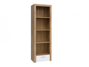 ตู้หนังสือสำนักงานสูงของนานามิที่ทันสมัยทำจากไม้สักเนื้อแข็งมี4ชั้นและ1ลิ้นชักที่มีผิวธรรมชาติ