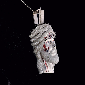 Colgante de Jesús con Diamantes de Imitación VVS, Estilo Hip Hop, Plata 925, Unisex - Product Image 3