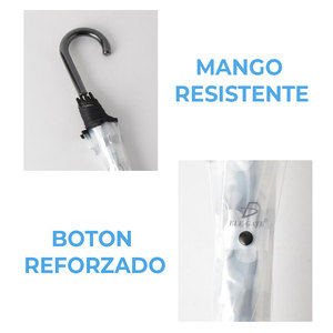 Ombrello Trasparente Pieghevole a Tre Sezioni, Resistente e Carino, per Ragazzi e Ragazze, con Apertura Automatica e Design a Cartone Animato - Product Image 5