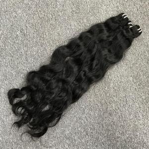 Paquet de cheveux de trame vierge naturelle de haute qualité cheveux noirs vietnamiens crus 10 "-14" longueur 150% densité Jerry Curl Style un cheveux - Product Image 5