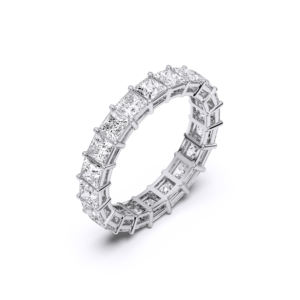 Anillo de banda de eternidad de diamante de corte princesa de moissanita de 7,00 quilates de quilates hecho en platino para ella - Product Image 1