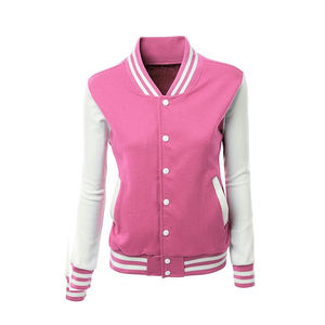 Veste de baseball universitaire personnalisée pour femmes 2025, 100% coton, style streetwear, respirante, hip hop, vestes pour femmes - Product Image 2