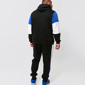 Survêtement pour homme en coton 100% écologique respirant à séchage rapide antibactérien à manches longues couleur unie - Product Image 2