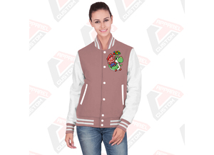 Hot Selling women's Casual Street Wear Canvas Varsity <b>Jacket</b> with Stand Collar Customized Printing Breathable Windproof - Product Image 2