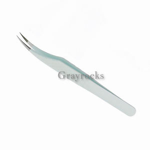 Pinzas de extensión de pestañas con punta de fibra de acero inoxidable de etiqueta privada - Product Image 2