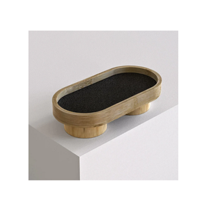 Plateau à chocolats en bois au design simple, de qualité supérieure, de forme ovale, par Home Arts - Product Image 1