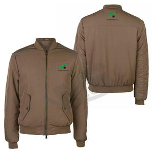 Blouson d'aviateur de couleur unie pour hommes vêtements d'extérieur d'hiver à manches longues style de la rue avec fermeture éclair logo personnalisé polyester de qualité - Product Image 6