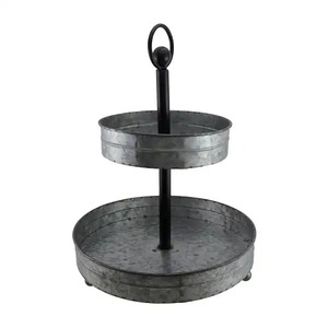 ที่วางเค้กโลหะ2ชั้นแบบหรูหราที่วางเค้กทำจากนิกเกิลสีสำหรับงานปาร์ตี้และงานแต่งงานทำด้วยมือ - Product Image 4