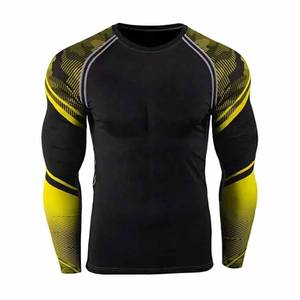 Vêtements de sport pour hommes, course à pied, entraînement, gym, respirants, séchage rapide, légers, impression numérique, manches longues, rashguards 100% - Product Image 2