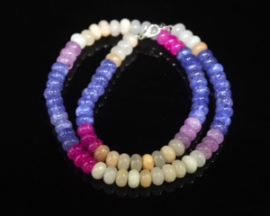 Collar de Cuentas Redondas de Caramelo Arcoíris, Cuentas de Piedras Preciosas Multicolores Lisas de 8 mm, Collar de Cuentas de Caramelo Colorido - Product Image 2