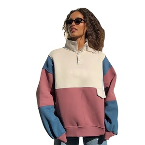 เสื้อสเวตเตอร์มีฮู้ดแขนยาวสีตัดกันแนวยุโรปอเมริกัน - Product Image 1