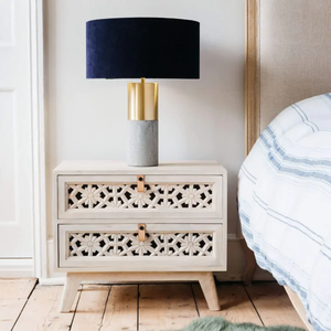 Mesita de Noche Moderna de Madera Maciza para Dormitorio, Diseño Personalizado, Muebles de Sala de Estar y Comedor con Cajón, Muebles para el Hogar para Uso Hospitalario - Product Image 1