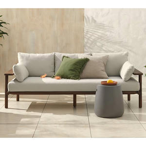 Canapés de jardin Mobilier de jardin extérieur Trois places Bois de teck Patio-Amai - Product Image 2