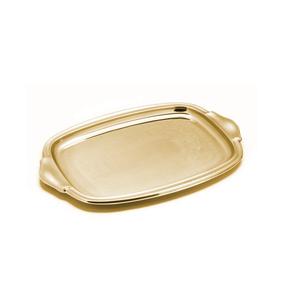 Top Trending Hecho a mano Decorativo Comida rápida Servir Bandeja de metal de latón Borde en relieve Bandeja decorativa para servir - Product Image 5