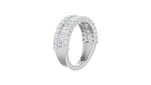 Anillo de Oro Sólido de 14K para Mujer con 57 Diamantes Naturales de Corte Brillante Redondo |   1.30 quilates de peso total |   Estilo de Lujo - Product Image 4