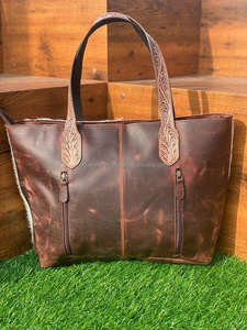 Nouvel arrivage de sacs fourre-tout en cuir de vachette stylés occidentaux sacs à provisions de transport dissimulés pour femmes de haute qualité à la mode - Product Image 5