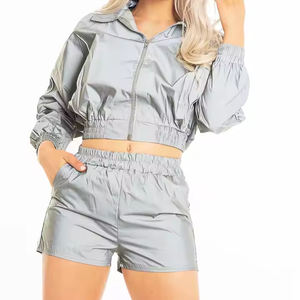 Chaqueta y pantalones cortos cortavientos personalizados, gran oferta, chaqueta y pantalones cortos cortavientos personalizados, chándales de nailon para mujer cortavientos personalizados - Product Image 5