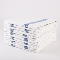 Serviettes de cuisine en coton blanc avec rayures colorées, tissées, rectangulaires, lavables en machine, ensemble