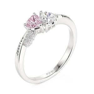 Jeulia Custom Double Heart Birthstone <b>Name</b> <b>Ring</b>-Adjustable Rose Gold Plated Wedding <b>Ring</b> - Product Image 3
