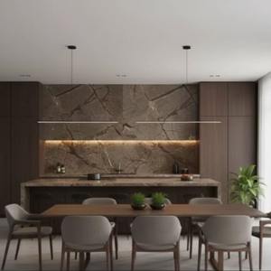 Losas de Mármol Marrón Bosque Lluvioso, Pulido Moderno para Pisos de Hotel, Cocina, Encimeras, Uso en Cocina - Product Image 5