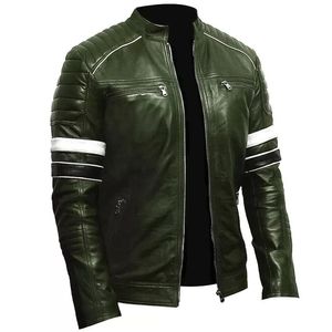 Chaqueta de Cuero con Cuello Alto para Hombre, Nueva Moda, Servicio OEM, Venta Caliente, Ropa de Abrigo Informal de Invierno, Logotipo Frontal, Impermeable y Transpirable - Product Image 2