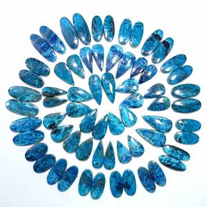 Paire de pierres précieuses Shattuckite naturelles de super qualité disponibles en forme et taille mélangées Cabochon Shattuckite pour la fabrication de bijoux - Product Image 5