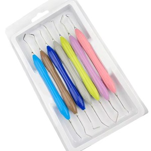 Ensemble d'instruments en résine composite de 7 pièces avec poignées en silicone multicolores - Product Image 1