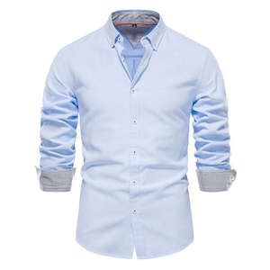 Camisa Casual Entallada para Hombre, Nueva Llegada 2026, 100% Algodón Satinado, Ecológica, Antiarrugas, Secado Rápido, Color Sólido, Manga Larga - Product Image 4