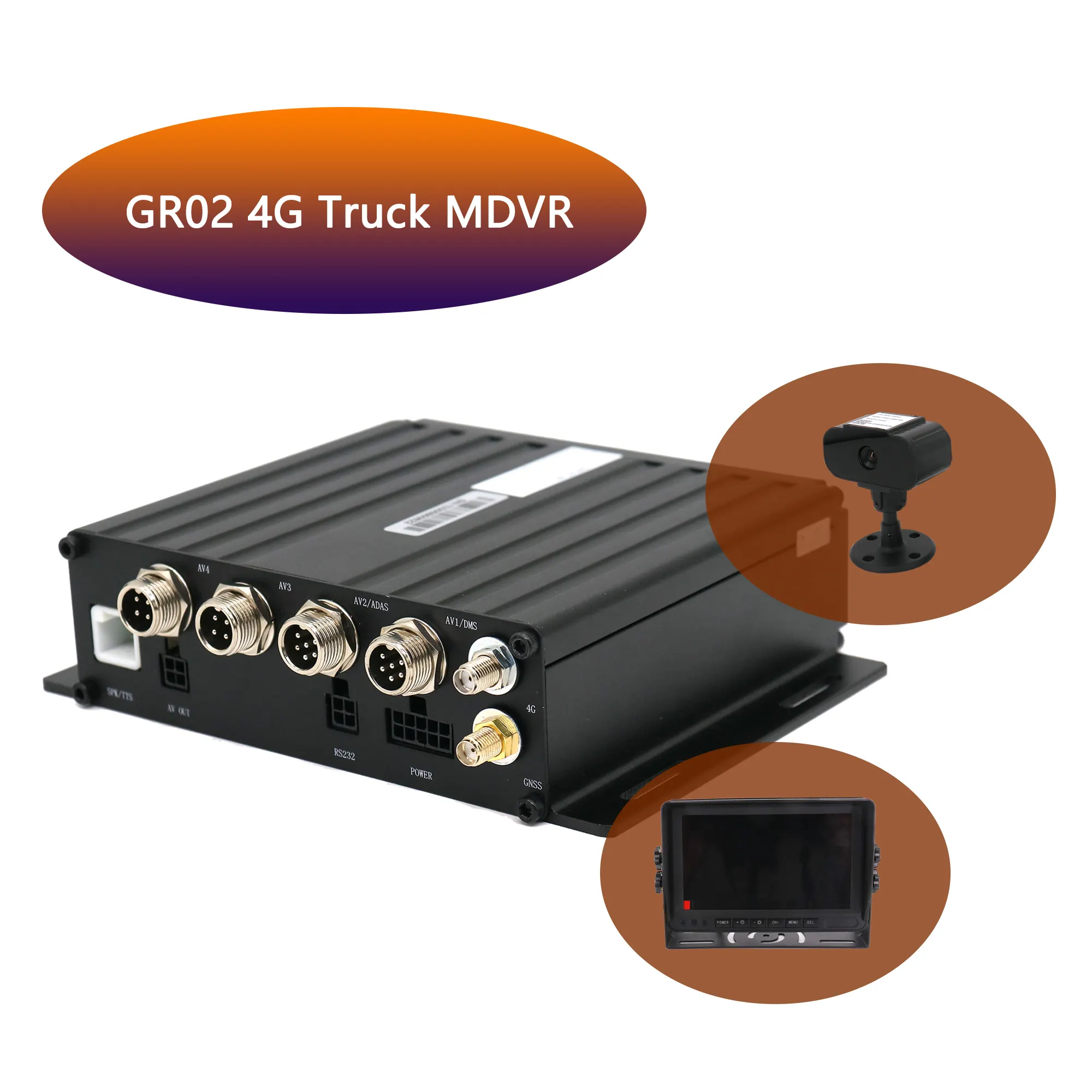 Front Rear Cameras HD Mobile DVR Video Driving Recorder Detection Car Driver 4 Channel MDVR DSM ADAS Truck Camera System Car DVR
