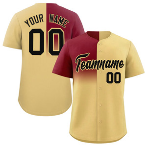 Camiseta de béisbol con estampado bordado personalizado para hombre al por mayor, camiseta de equipo con diseño de botones completos, opción transpirable de talla grande - Product Image 2