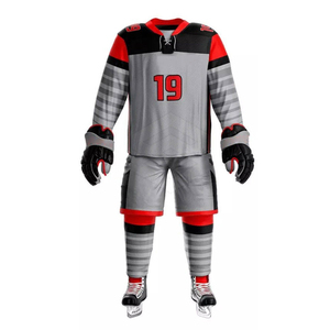 Uniformes de hockey sur glace personnalisés, tissu en spandex/polyester, service OEM, ensembles d'équipe personnalisés, haute qualité, écologiques, respirants, broderie - Product Image 2