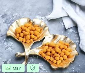 Sleek Stainless Steel Leaf-Shaped <b>Tray</b> Elegant Modern Design for Serving <b>Snacks</b> and Displaying Decorative Items - Product Image 3