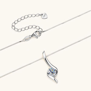 Collier pendentif tendance en moissanite de 2,00 carats, 8,0 mm, couleur D, serti en partie, chaîne en argent sterling 925, cadeau pour femme - Product Image 5