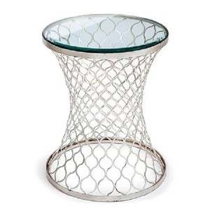 Lo último en muebles decorativos hechos a mano, mesa central con acabado dorado de Metal para Hotel, mesa lateral superior con diseño de hoja de aluminio decorativa para el hogar - Product Image 5